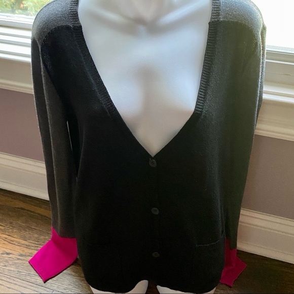 RDI Colorblock V-Neck Button Front Sweater Cardi M EUC - Picture 3 of 7